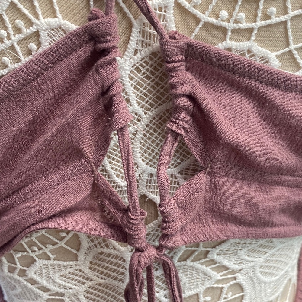 Wild Pearl Dusty Rose Halter Midi Dress - Picture 13 of 16